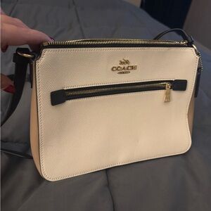 Coach Cream and Black Crossbody Bag